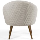 Poltrona Decorativa Fixa Pés Palito Rafa D02 Tressê Linho Beg