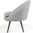 Poltrona Decorativa Fixa Pés Palito Rafa D02 Tressê Linho Cin