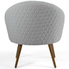 Poltrona Decorativa Fixa Pés Palito Rafa D02 Tressê Linho Cin