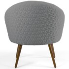 Poltrona Decorativa Fixa Pés Palito Rafa D02 Tressê Linho Cin