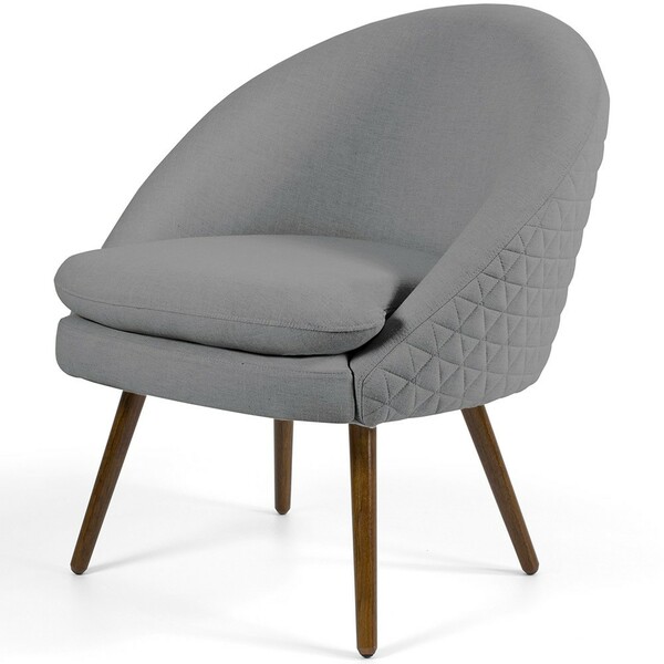 Poltrona Decorativa Fixa Pés Palito Rafa D02 Tressê Linho Cin