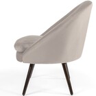 Poltrona Decorativa Fixa Pés Palito Rafa D02 Veludo Bege D-30