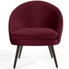 Poltrona Decorativa Fixa Pés Palito Rafa D02 Veludo Marsala D