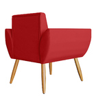Poltrona Decorativa Flora Pés Palito Suede Vermelho - Ds Esto