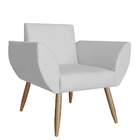 Poltrona Decorativa Flora Suede Branco - Vallisa Decor