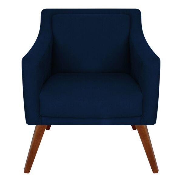 Poltrona Decorativa Gabriela Suede Azul Marinho - Dominic Dec