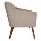 Poltrona Decorativa Gabriela Suede Bege Rosado - Dominic Decor