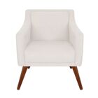 Poltrona Decorativa Gabriela Suede Branco - Dominic Decor