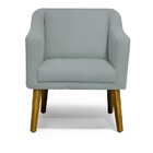 Poltrona Decorativa Gabriela Suede Cinza Claro - Meular Decor