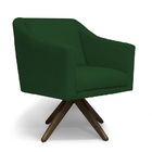 Poltrona Decorativa Gabriela Suede Verde Base Giratória - Meu