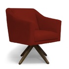 Poltrona Decorativa Gabriela Suede Vinho Base Giratória - Meu