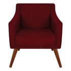 Poltrona Decorativa Gabriela Suede Vinho - Dominic Decor