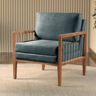 Poltrona Decorativa Gael Madeira Maciça Azul