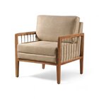 Poltrona Decorativa Gael Madeira Maciça Bege