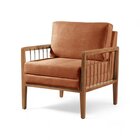 Poltrona Decorativa Gael Madeira Maciça Terracota