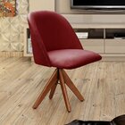 Poltrona Decorativa Gaia Giratória Madeira Para Sala, Quarto,