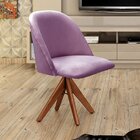 Poltrona Decorativa Gaia Giratória Madeira Para Sala, Quarto,