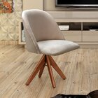 Poltrona Decorativa Gaia Giratória Madeira Para Sala, Quarto,