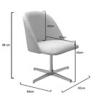 Poltrona Decorativa Gaia Giratória Metal Para Sala, Quarto, R