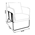 Poltrona Decorativa Gales Base Em Aço Veludo Bege G33 - Gran