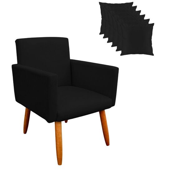 Poltrona Decorativa Gênesis Com 6 Almofadas Para Sala E Quart