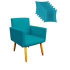 Poltrona Decorativa Gênesis Com 6 Almofadas Para Sala E Quart