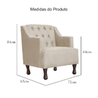 Poltrona Decorativa Genesis Para Sala Suede Cores - Ds Estofa