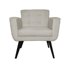 Poltrona Decorativa Geovana Pés Palito Suede Bege Carolina Mo