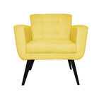 Poltrona Decorativa Geovana Veludo Amarelo - Montanaris Decor