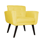 Poltrona Decorativa Geovana Veludo Amarelo - Montanaris Decor
