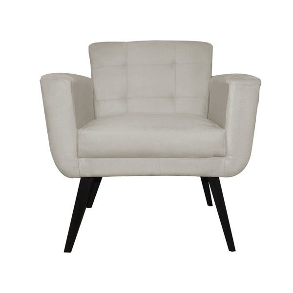 Poltrona Decorativa Geovana Veludo Bege - Montanaris Decor
