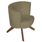 Poltrona Decorativa Giovana Base Giratória Suede Marrom Rato