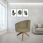 Poltrona Decorativa Giovana Base Giratória Suede Marrom Rato
