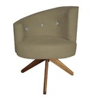 Poltrona Decorativa Giovana Base Giratória Suede Marrom Rato
