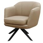 Poltrona Decorativa Giratória Adnys T02 Couro Matte Nude