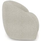 Poltrona Decorativa Giratória Angelina M03 Bouclê Bege Claro