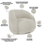 Poltrona Decorativa Giratória Angelina M03 Bouclê Bege Claro