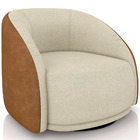 Poltrona Decorativa Giratória Angelina M03 Bouclê Bege Courís