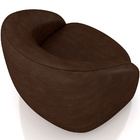 Poltrona Decorativa Giratória Angelina M03 Couríssimo Marrom