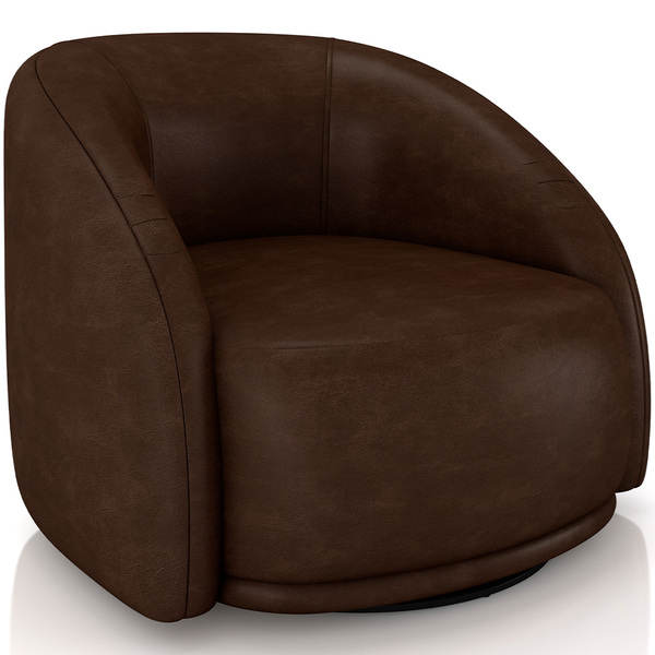 Poltrona Decorativa Giratória Angelina M03 Couríssimo Marrom