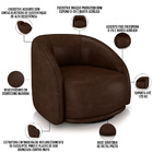 Poltrona Decorativa Giratória Angelina M03 Couríssimo Marrom