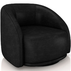 Poltrona Decorativa Giratória Angelina M03 Couríssimo Preto -