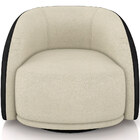 Poltrona Decorativa Giratória Angelina M03 Couríssimo Preto B