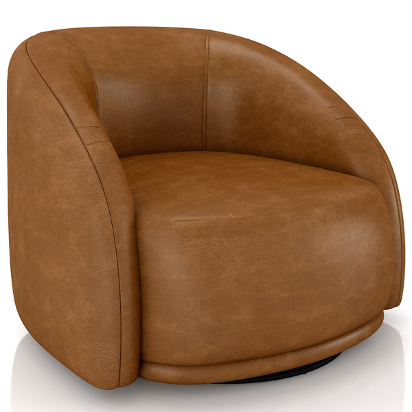 Poltrona Decorativa Giratória Angelina M03 Couríssimo Whisky