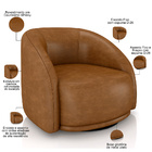 Poltrona Decorativa Giratória Angelina M03 Couríssimo Whisky