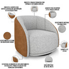 Poltrona Decorativa Giratória Angelina M03 Couríssimo Whisky