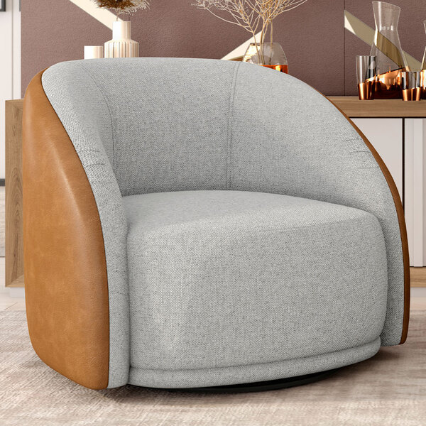 Poltrona Decorativa Giratória Angelina M03 Couríssimo Whisky