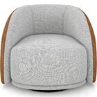 Poltrona Decorativa Giratória Angelina M03 Couríssimo Whisky