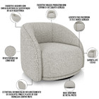 Poltrona Decorativa Giratória Angelina M03 Linho Bege - Lyam