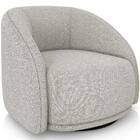 Poltrona Decorativa Giratória Angelina M03 Linho Bege - Lyam